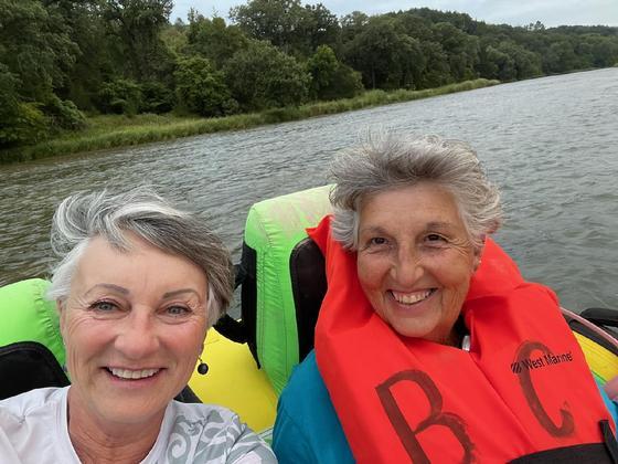 tubing on a double tube with backrests